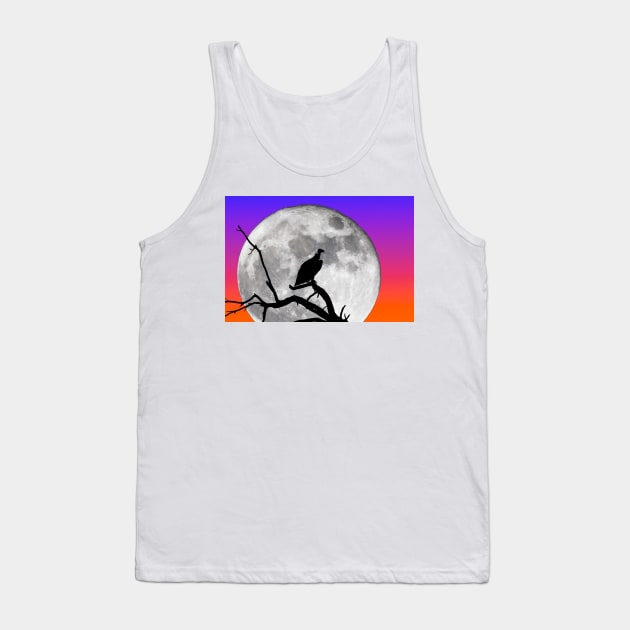 Vulture Silhouetted Against Supermoon Tank Top by GrahamPrentice